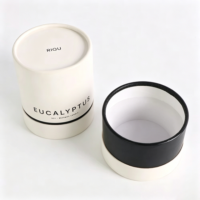 Premium Custom Logo Candle Paper Tube Packaging White Scented Perfume Boxes Luxurious Rigid Cardboard Cylinder Tube