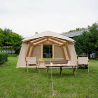 Tente de camping gonflable en tissu Oxford imperméable, grande tente d'extérieur facile à monter, résistante au vent, pour la famille - Offre spéciale