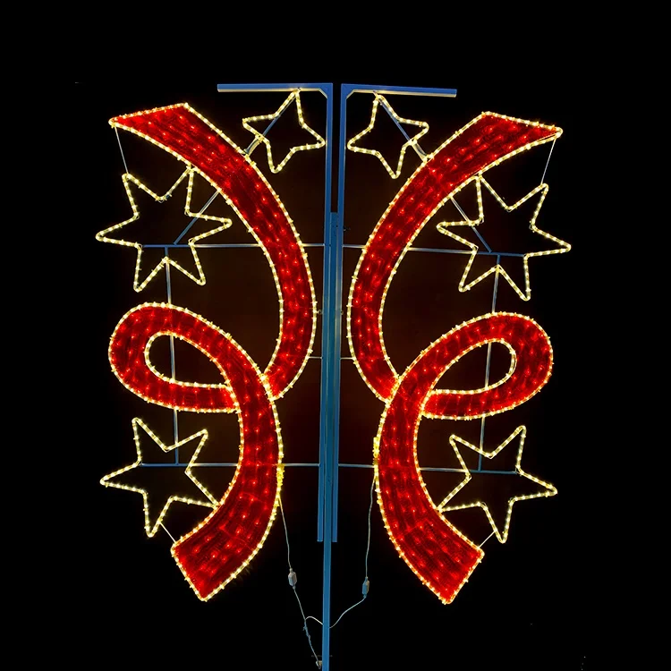 Профессиональное качество, водонепроницаемый IP44 уличный декор, уличный фонарь 2D Star Motif