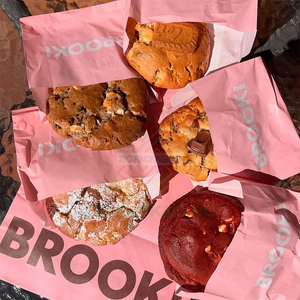 Factory Disposable Grease Proof Glassine Waxed Bags Fried Chicken Cookie <strong>Popcorn</strong> Packaging Food Safe Paper Bag Pink - Product Image 2