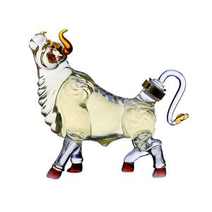 1000 ml 750 ml À La Main animal bouteille vache forme bouteille d'alcool en verre taureau bouteille pour les esprits - Product Image 2