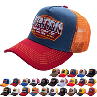 Casquette de baseball personnalisée en gros avec lettres brodées en 3D, dos en maille, blocs de couleur, 5 panneaux, snapback unisexe pour hommes et femmes, Gorra De Beisbol OEM