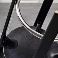 Tabouret de bar scandinave en bois, dossier courbé monobloc, repose-pieds en métal poli, style minimaliste pour la maison, la cuisine, le bar, usage commercial