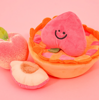 Nouveau jouet pour animaux de compagnie Peach Pie avec BiBi Sound polaire en peluche écologique en stock avec sac d'emballage pour la cachette de nourriture pour chiens