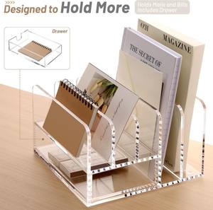 رف تخزين بريد من اﻷكريليك ، جهاز تصنيف الملفات ذو 5 فتحات مع أدراج ، رف تخزين مكتبي للوازم المكتبية - Product Image 5