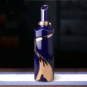 Bouteille à vin en céramique 500 ml, bouteille vide plaquée or, décoration créative colorée, petite bouteille scellée, ensemble de vin - Product Image 6