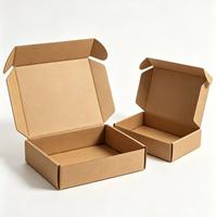 Boîte cadeau pliante en carton kraft brun, boîte d'expédition en carton ondulé pour cadeaux