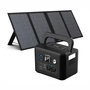 Backup Power Supply 80000Mah 296Wh Outdoor Solar Generator 300W Ac Portable Power Station With Wireless Charger