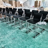 Meubles de bar à la maison en acier inoxydable comptoir tabouret de bar de luxe en cuir moderne tabouret haut chaises de bar pour la cuisine moderne