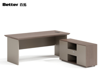Bureau de direction en bois durable, résistant à l'eau, finition anti-rayures, montage facile, tiroirs de rangement - Bureau commercial moderne