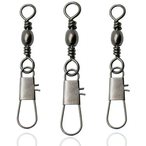 Eslabones giratorios de latón niquelado para pesca con mosquetón de seguridad, prueba de 4KG-90kg, tamaños 14-4/0 - Product Image 2