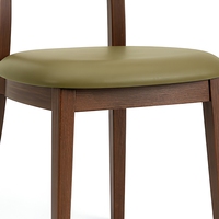 Chaise de salle à manger moderne en bois avec assise et dossier rembourrés, structure en bois massif, chaise d'appoint pour salle à manger