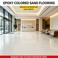 Revêtement en résine époxy colorée à haute durabilité, imperméable, facile à nettoyer, peinture de sol sans joint pour usage commercial et domestique
