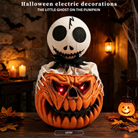 Jouet décoratif de petite fantaisie fantôme à commande vocale, avec détection électrique et éclairage, pour Halloween, jouet de décoration d'ambiance de fête