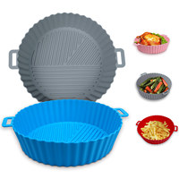 Accessoires de friteuse à Air de cuisine professionnelle cuisson de gâteau doublures de Pot en Silicone avec poignées de panier outils de cuisson et de pâtisserie