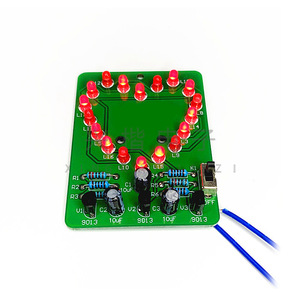Kit de lumière LED clignotante en forme de cœur, électronique DIY, formation et assemblage, projet Arduino à trous traversants - Product Image 2