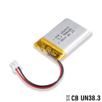 3.7v 500mah البطارية مع IEC 62133-2 2017 IEC62133-2 2012 و CB تقرير اختبار شهادة
