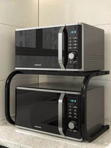 Étagère de cuisine pour micro-ondes, type sur pied, double niveau, multifonctionnelle, écologique, en métal, non pliable, rangement de précision - Product Image 4