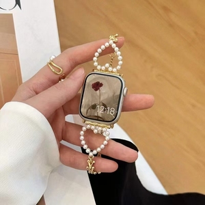 Nouveau luxe étincelle 3D perle métal série montre bracelet de remplacement pour <span class=keywords><strong>Apple</strong></span> iWatch bandes 9 8 7 6 5 4 3 2 1 SE <span class=keywords><strong>SE2</strong></span> - Product Image 3