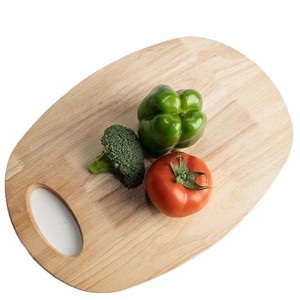 Tabla de cortar de madera de caucho, pequeña, mediana, rectangular, de madera maciza, para frutas, carne, comida occidental, pan, pizza. - Product Image 3