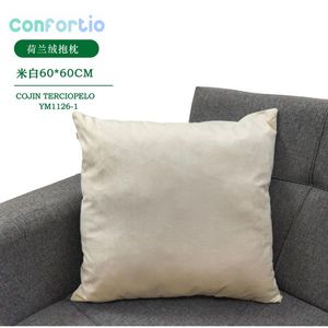 Cojín de Terciopelo Holandés 60*60cm Blanco, Cojín y Almohada de Terciopelo - Product Image 1