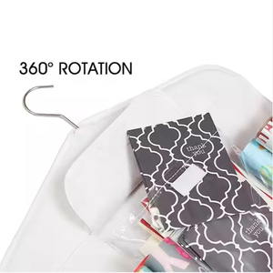 Holiday Home Office Transparent Vertical Hanging Multi Pockets <b>Wrapping</b> <b>Paper</b> <b>Storage</b> <b>Bag</b> with a Metal Hook - Product Image 5