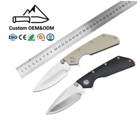 Couteau de camping à lame en acier inoxydable D2 avec manche G10, couteau fixe à pointe tombante pour l'extérieur, épaisseur 4 mm, personnalisable, qualité OEM pour usage DIY
