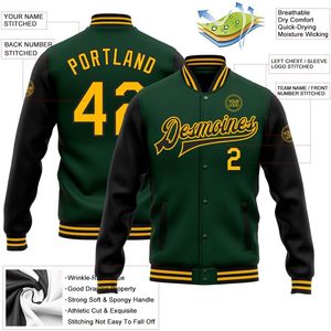Chaqueta Universitaria de Béisbol Personalizada con Mangas de Cuero PU, Chaqueta Letterman con Nombre y Número Bordados, Unisex, Transpirable para Otoño - Product Image 2