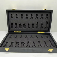 Jeu d'échecs international de luxe de très haute qualité, designs personnalisés, matériau PVC, noir et blanc, 15 pouces, pour adultes et enfants