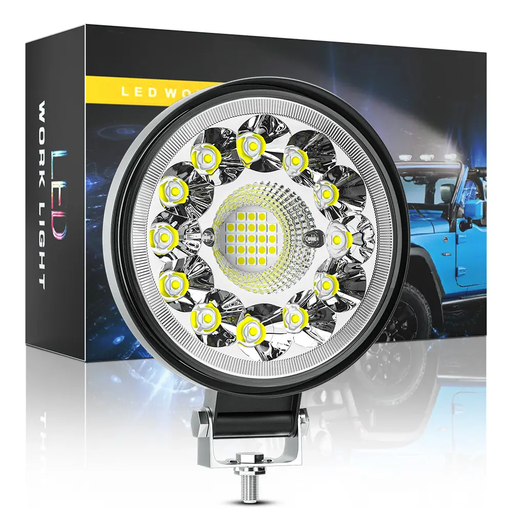 Lightowl Лидер продаж круглый 4 дюйма 33 LED с фокусным расстоянием 25 мм рабочий свет белый Светодиодный прожектор для грузовика, автобуса, мотоцикле лодке автомобиль свет