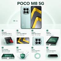 POCO M8 Pro Dimensity 8400 Écran AMOLED 1.5K 120Hz 6,8 pouces Batterie 6500mAh Charge rapide 100W NFC MI Téléphone de jeu Android