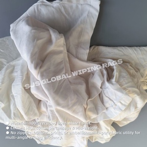 Chiffons en T-shirt blancs pour atelier, 100 % coton, sacs d'absorption d'huile pour nettoyage industriel - Product Image 4