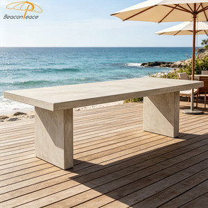 Mesa de Centro Moderna para Terraza de Villa, Muebles de <span class=keywords><strong>Jardín</strong></span>, Mesa de Comedor Rectangular de Hormigón para Patio - Product Image 4
