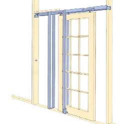 Prix de gros Ventes directes d'usine Kits de quincaillerie pour portes coulissantes cachées pour système de portes coulissantes Kits de portes escamotables - Product Image 3