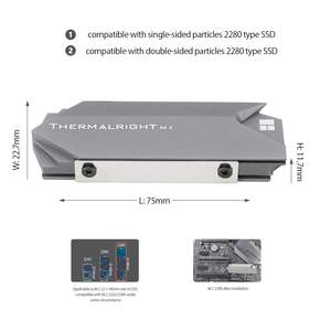高性能Thermalright <span class=keywords><strong>M</strong></span>.<span class=keywords><strong>2</strong></span> 2280固态硬盘冷却器2280固态硬盘散热器冷却 - Product Image 5