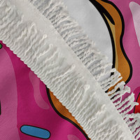 Serviette de plage/couverture en microfibre 100% polyester, séchage rapide, sans sable, impression en forme de beignet, forme ronde