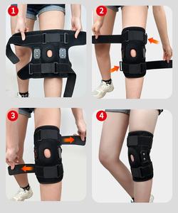 Open Patella Design Siliconen Kussen Scharnierende Kniebrace Met Dubbele Metalen Zijstabilisatoren - Product Image 5