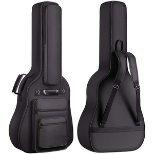 Bolsa para guitarra acústica con múltiples bolsillos de 42 pulgadas, 6 bolsillos, relleno grueso de 0,3 pulgadas, funda impermeable para guitarra - Product Image 1