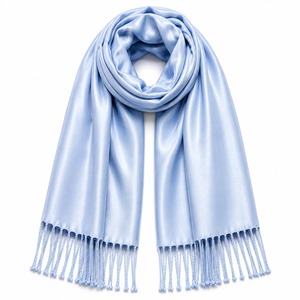 Chal de Pashmina de Satén Viscosa Multicolor, Suave y Cálido, con Flecos, para Mujer, para Viajes y Uso Diario en Invierno - Product Image 5