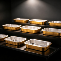 Conteneur de cuisson jetable rectangulaire spécial boulangerie en aluminium avec couvercle en plastique PP, résistant au four, pour gâteaux, pains et pâtisseries