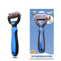 Peine para Desenredar Mascotas J008, Tamaño Pequeño, 11 Dientes, Acero Inoxidable, Mango Antideslizante, Cepillo para Aseo Canino