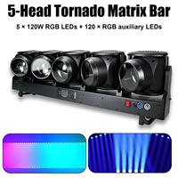 Lampu Bar Moving Head Rotating 5*120W Pixel-Ring Zoom Beam Strobe DMX512 LED RGBW Warm White untuk Panggung, DJ, Disko, Pesta, dan Acara