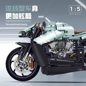 60505 Nuevo Modelo de Motocicleta Aston Martin Electrochapada a Escala 1:5, Figura de Juguete para Niños, Bloques de Construcción para Armar - Product Image 4