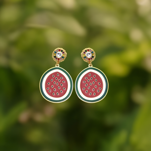 ต่างหูแฟชั่นแบบห้อยเครื่องประดับสแตนเลส316L ชุบทอง PVD ดีไซน์แตงโม - Product Image 3