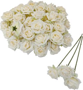 Centro de Mesa de Rosas Blancas Artificiales Realistas Hechas a Mano de Lujo al por Mayor para el Día de San Valentín y Acción de Gracias - Product Image 2