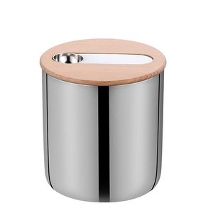 BAMBUS - Réservoir de stockage de grains de café en acier inoxydable de luxe personnalisé avec couvercle en <span class=keywords><strong>bambou</strong></span> et en bois et cuillère en acier inoxydable, scellé sous vide - Product Image 6