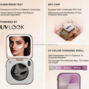 <span class=keywords><strong>Becot</strong></span> Beaute Miroir UV intelligent avec caméra UV dorée pour maquillage et protection solaire, et fonction de test de l'état de la peau avec assistance de soin - Product Image 2