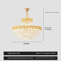 Lustre en cristal Led de villa de luxe classique et moderne pour chambre à coucher salon maison bureau décoration suspension