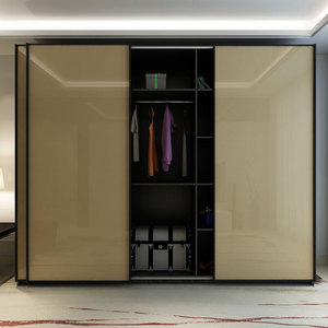 <strong>Flat</strong> <strong>Pack</strong> Simple Bedroom Glass Door <strong>Wardrobe</strong> - Product Image 5