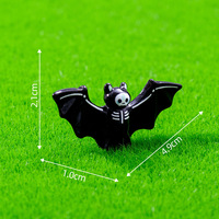 Patung Hewan Tengkorak Halloween Resin Kerangka Kucing Kelelawar Burung Hantu Miniatur Ornamen Dekorasi Lanskap Mikro Hadiah Pesta Halloween